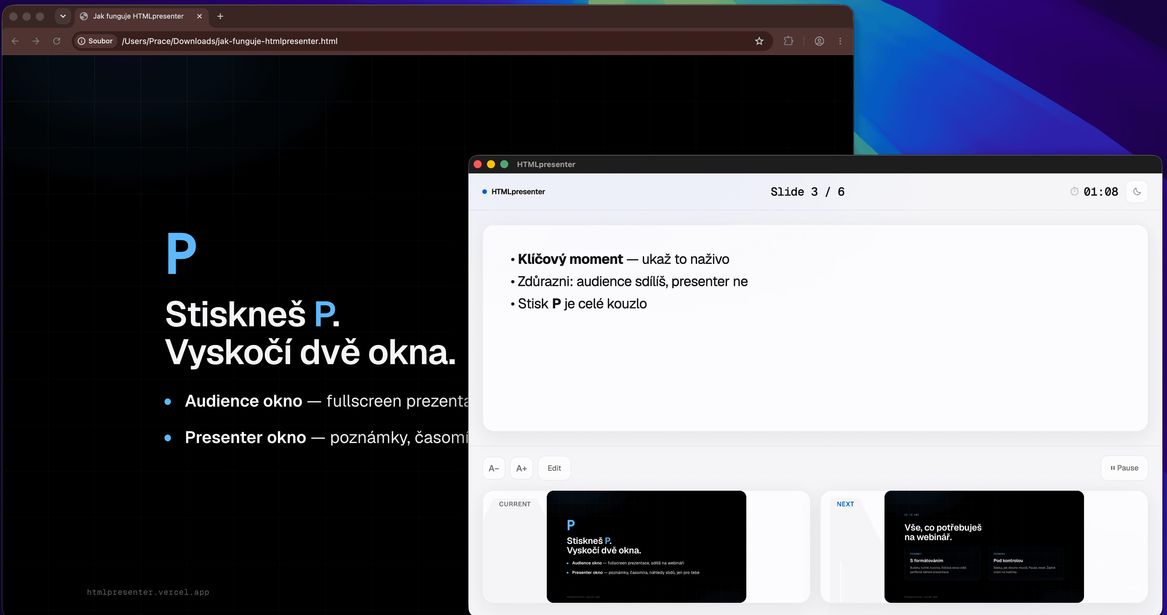 HTMLpresenter — ukázka 2